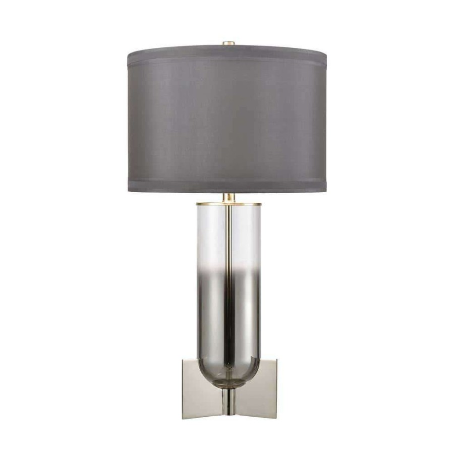 Lamps * | Glass Rocket Table Lamp In Clear And Chrome By Titan Lighting