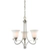 Chandeliers * | Brighton 3-Light Brushed Nickel Ceiling Chandelier By Titan Lighting