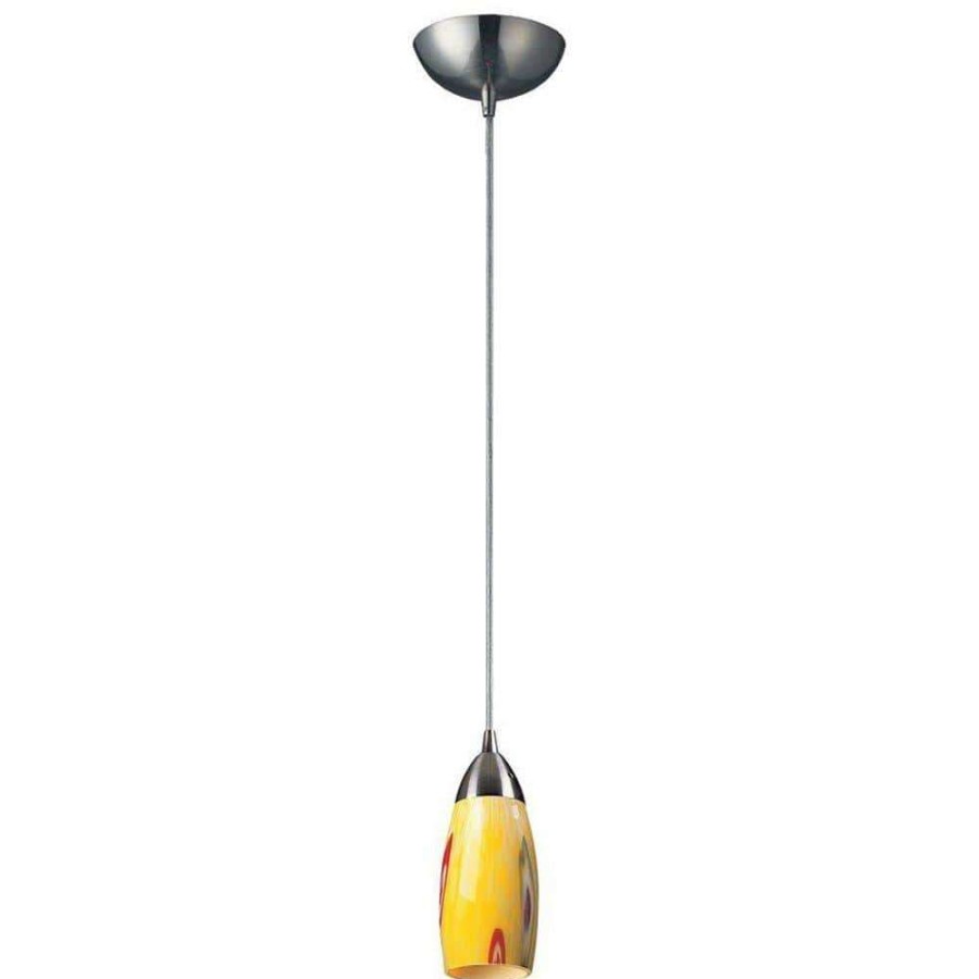 Pendant Lights * | Milan 1-Light Satin Nickel Ceiling Pendant By Titan Lighting