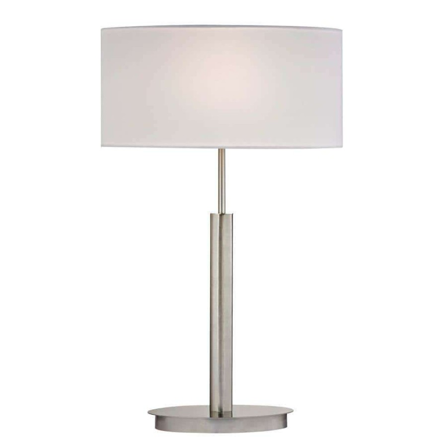 Lamps * | 24 In. Satin Nickel Port Elizabeth Table Lamp By Titan Lighting