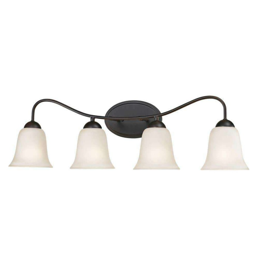 Vanity Lighting * | Conway 4-Light Oil-Rubbed Bronze Bath Bar Light By Titan Lighting