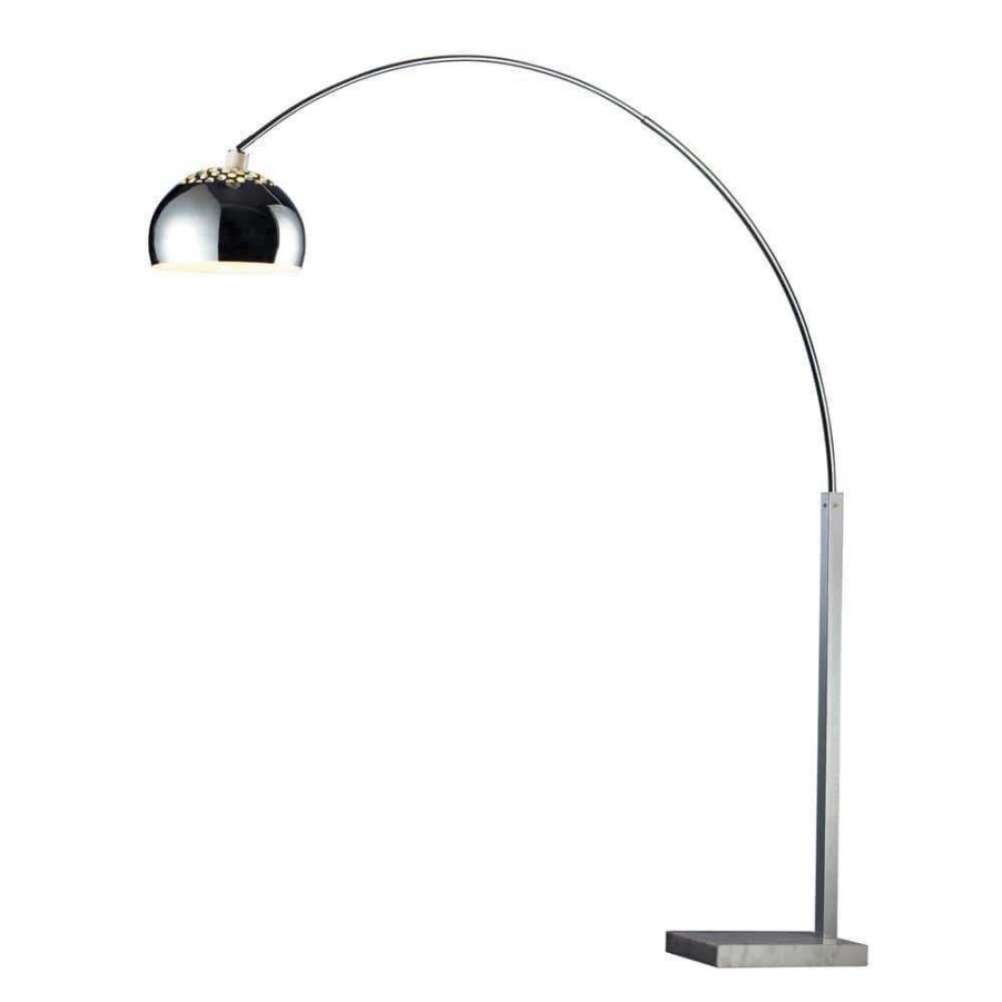 Lamps * | Penbrook Arc 70 In. Chrome Floor Lamp With White Marble Base By Titan Lighting