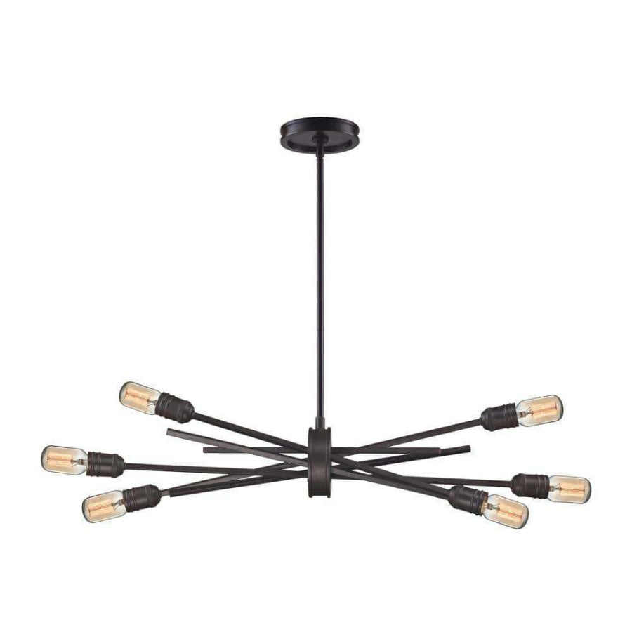 Chandeliers * | Xenia 6-Light Oil-Rubbed Bronze Chandelier By Titan Lighting