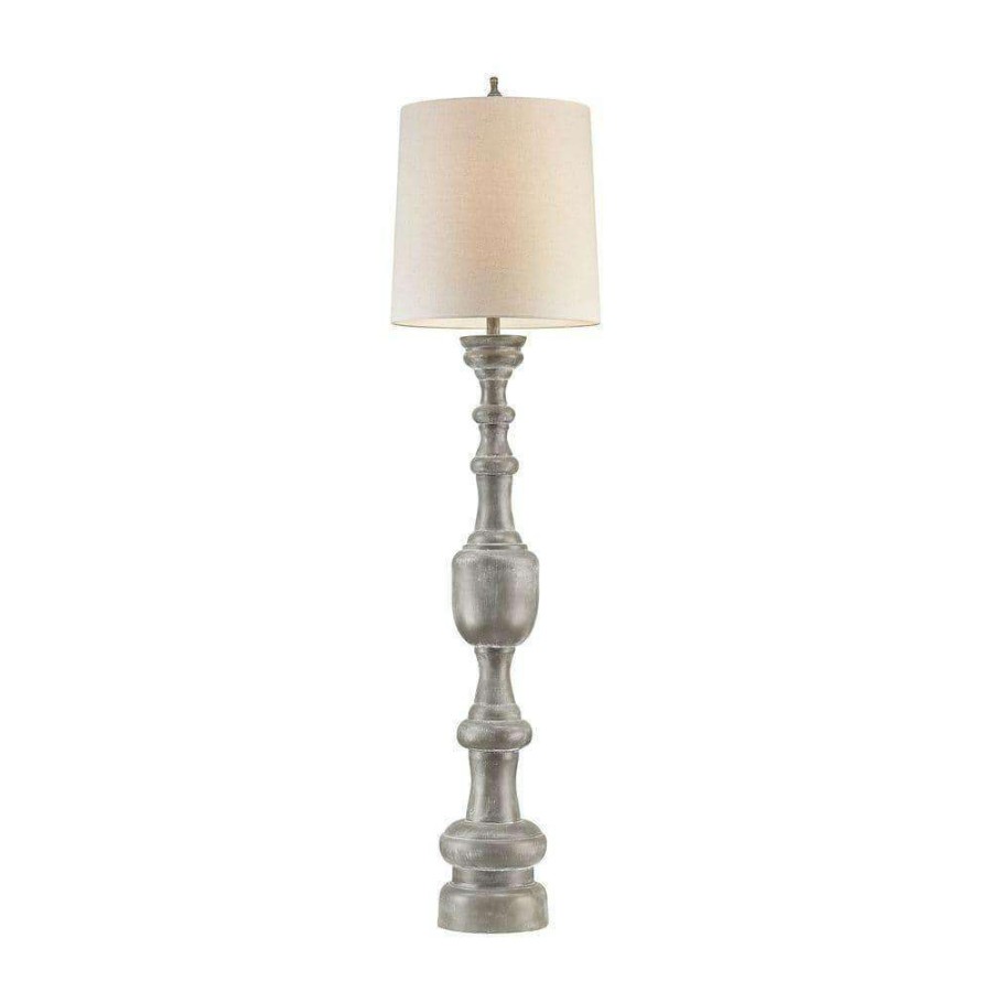 Lamps * | Lillehammer 75 In. Grey White Wash Floor Lamp By Titan Lighting