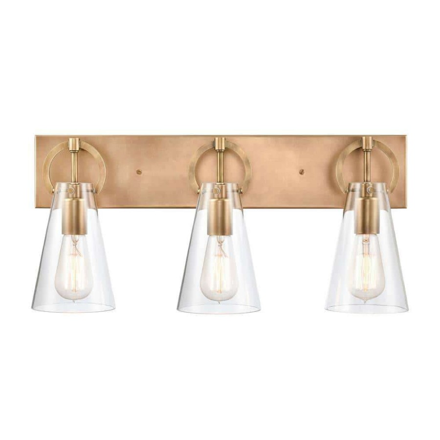 Vanity Lighting * | Gabby 23 In. 3-Light Natural Brass Vanity Light By Titan Lighting