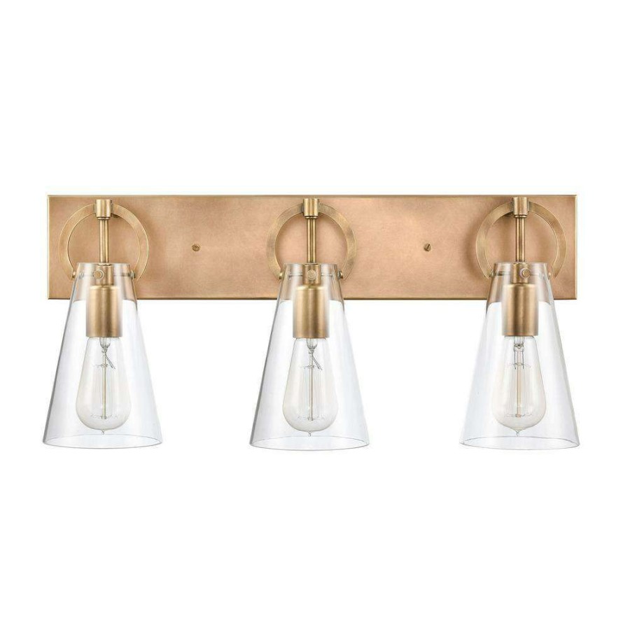 Vanity Lighting * | Gabby 23 In. 3-Light Natural Brass Vanity Light By Titan Lighting