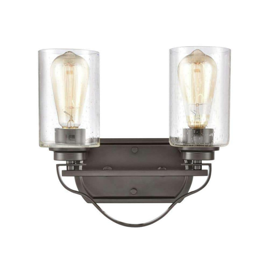 Vanity Lighting * | 12 In. 2 Light Oil Rubbed Bronze Vanity Light By Titan Lighting