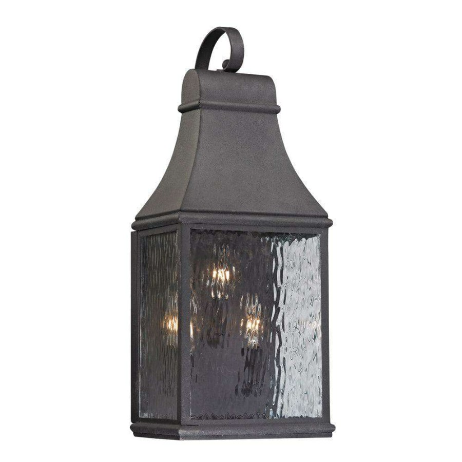 Outdoor Lighting * | Worcester Forge Collection 3-Light Charcoal Outdoor Sconce By Titan Lighting