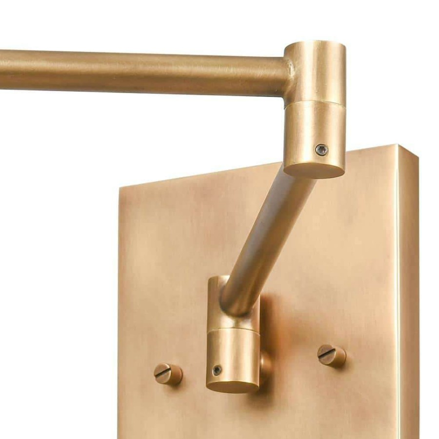 Wall Sconces * | Calder 1-Light Natural Brass Wall Sconce By Titan Lighting