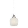 Chandeliers * | Fusion 1-Light Satin Nickel Pendant With White Mosaic Glass Shade By Titan Lighting