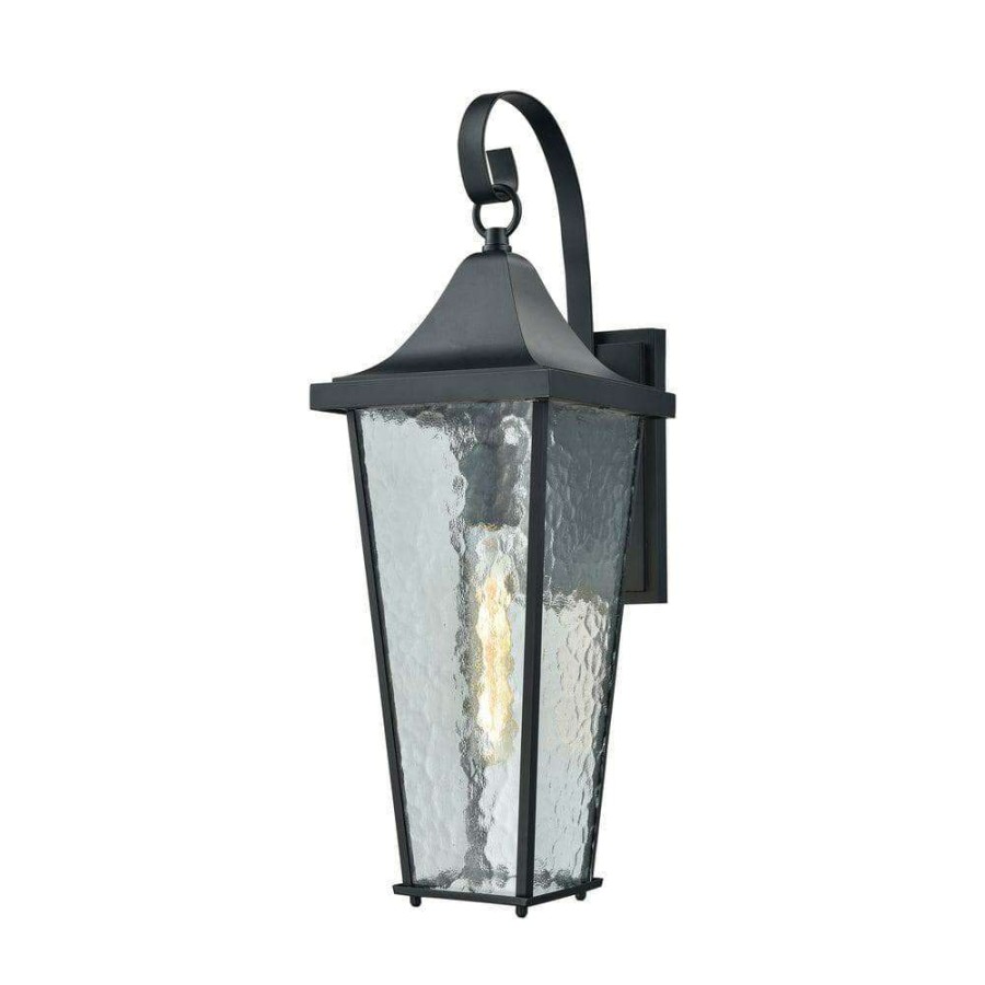 Outdoor Lighting * | Vinton 1-Light Matte Black Outdoor Wall Sconce By Titan Lighting