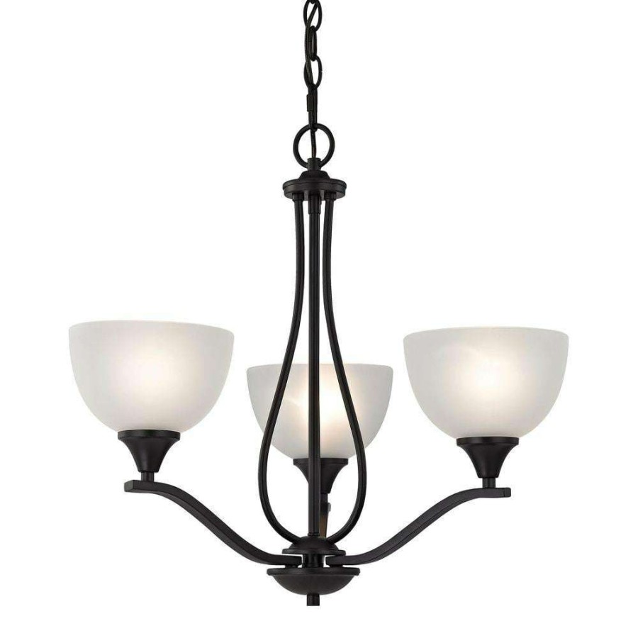 Chandeliers * | Bristol Lane 3-Light Oil-Rubbed Bronze Chandelier By Titan Lighting