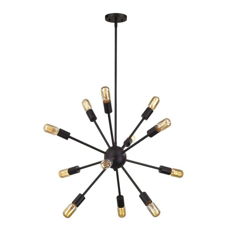 Chandeliers * | Delphine 12-Light Oil-Rubbed Bronze Chandelier By Titan Lighting