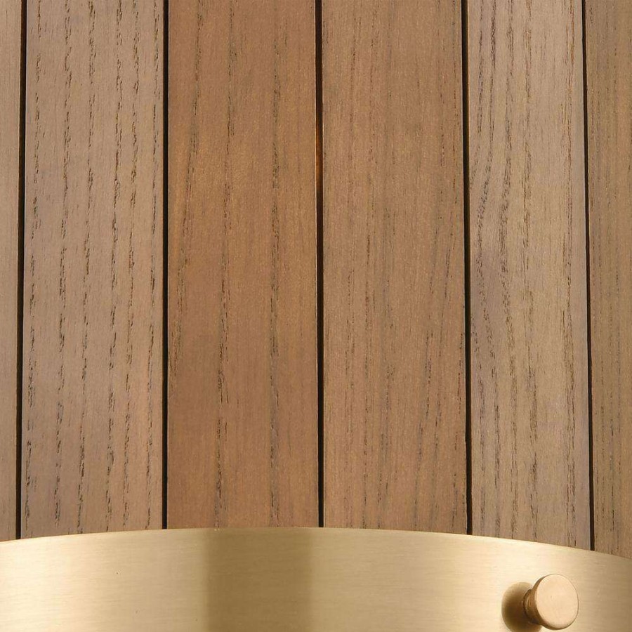 Wall Sconces * | Wooden Barrel 2 Light Satin Brass Wall Sconce By Titan Lighting