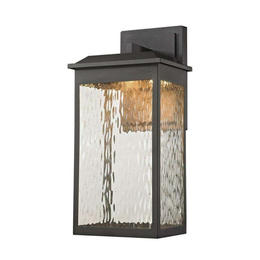 Outdoor Lighting * | Newcastle Led Matte Black Outdoor Wall Sconce By Titan Lighting