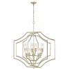 Chandeliers * | Cheswick 8-Light Aged Silver Chandelier With Glass Shades By Titan Lighting