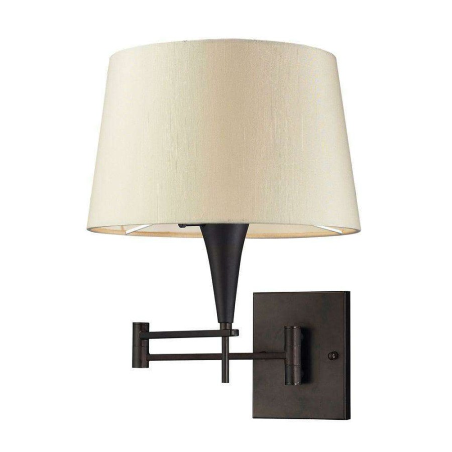 Lamps * | 1-Light Aged Bronze Swing Arm Wall-Mount By Titan Lighting