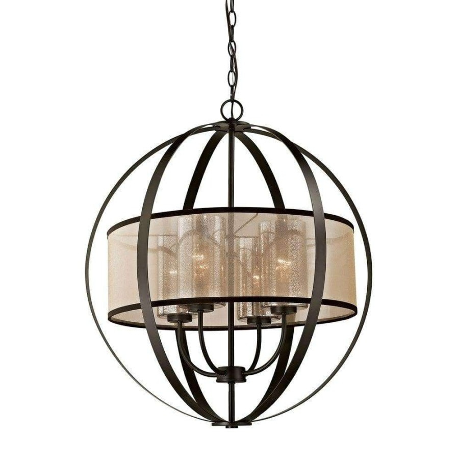 Chandeliers * | Diffusion 4-Light Oil Rubbed Bronze Chandelier By Titan Lighting