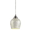 Pendant Lights * | Fusion 1-Light Satin Nickel Pendant With Silver Mosaic Glass By Titan Lighting