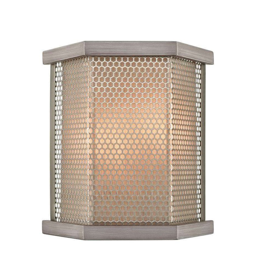 Wall Sconces * | Crestler 2-Light Weathered Zinc Wall Sconce By Titan Lighting