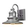 Outdoor Lighting * | Marina 1-Light Outdoor Matte Silver Wall Lantern Sconce By Titan Lighting