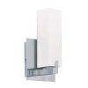 Wall Sconces * | Moderno 1-Light Chrome And White Opal Glass Sconce By Titan Lighting