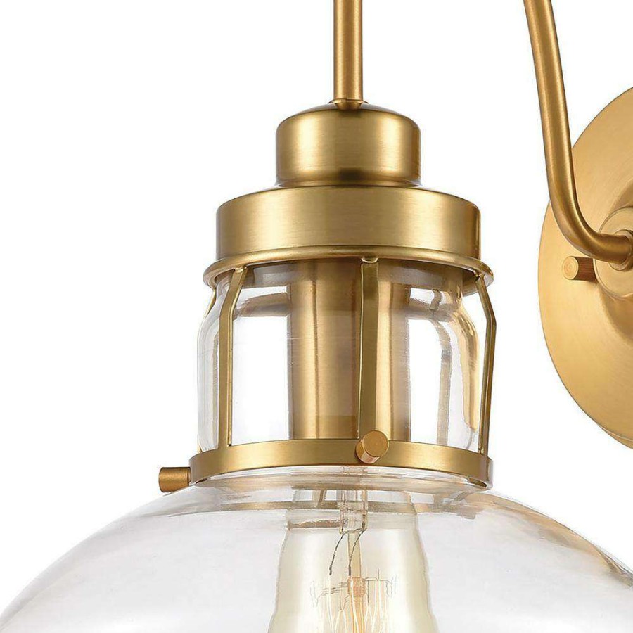 Wall Sconces * | Manhattan Boutique 1-Light Brushed Brass Wall Sconce By Titan Lighting