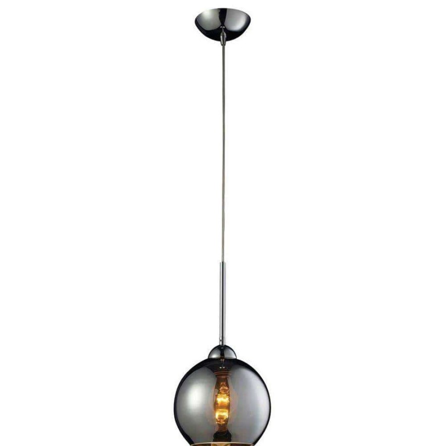 Pendant Lights * | Cassandra 1-Light Polished Chrome Ceiling Mount Pendant By Titan Lighting