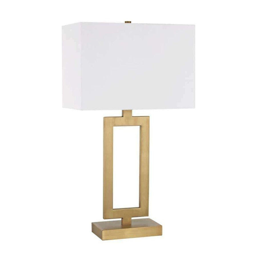 Lamps * | Dromos 26 In. Antique Brass Table Lamp By Titan Lighting