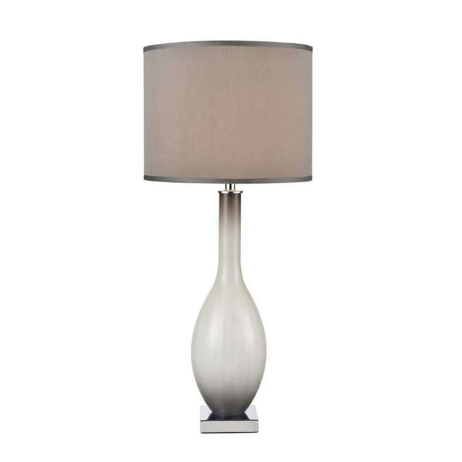 Lamps * | Blanco Table Lamp In Grey Smoked Opal And Chrome By Titan Lighting