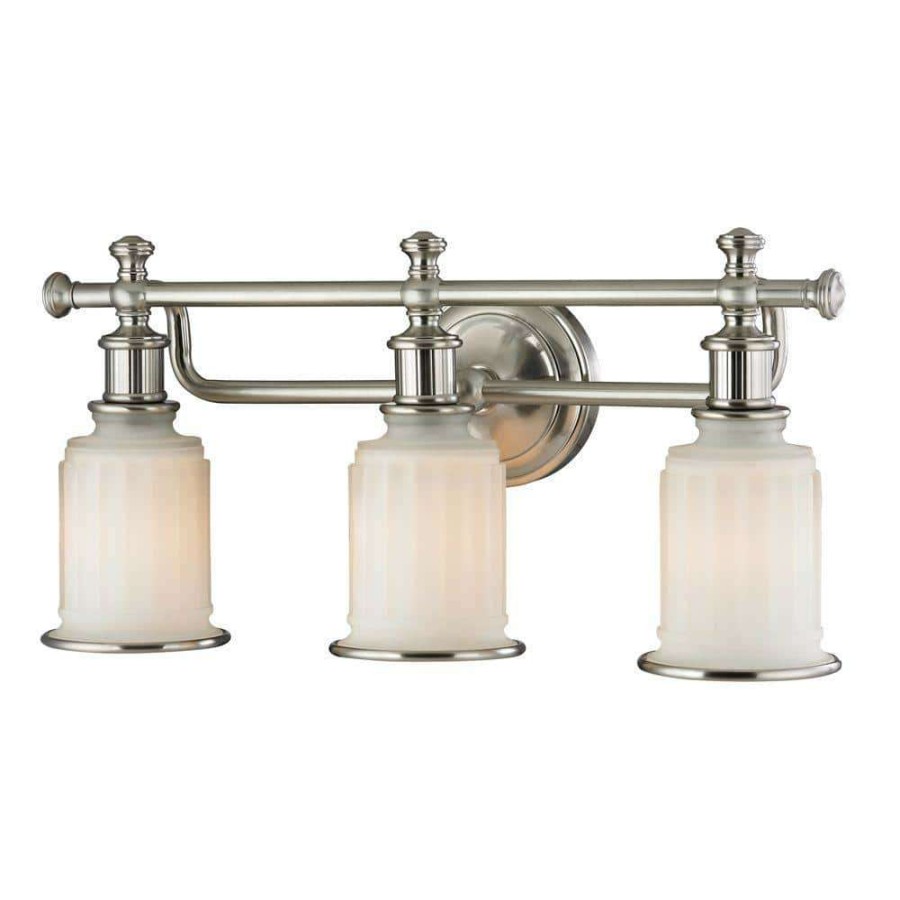 Vanity Lighting * | Kildare 3-Light Brushed Nickel Bath Light By Titan Lighting