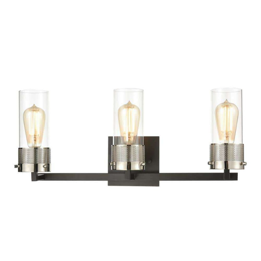 Vanity Lighting * | Bergenline 23 In. 3-Light Matte Black Vanity Light By Titan Lighting