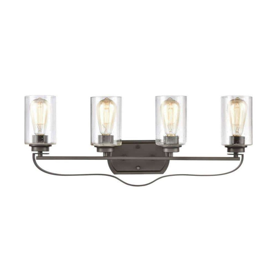 Vanity Lighting * | 28 In. 4 Light Oil Rubbed Bronze Vanity Light By Titan Lighting