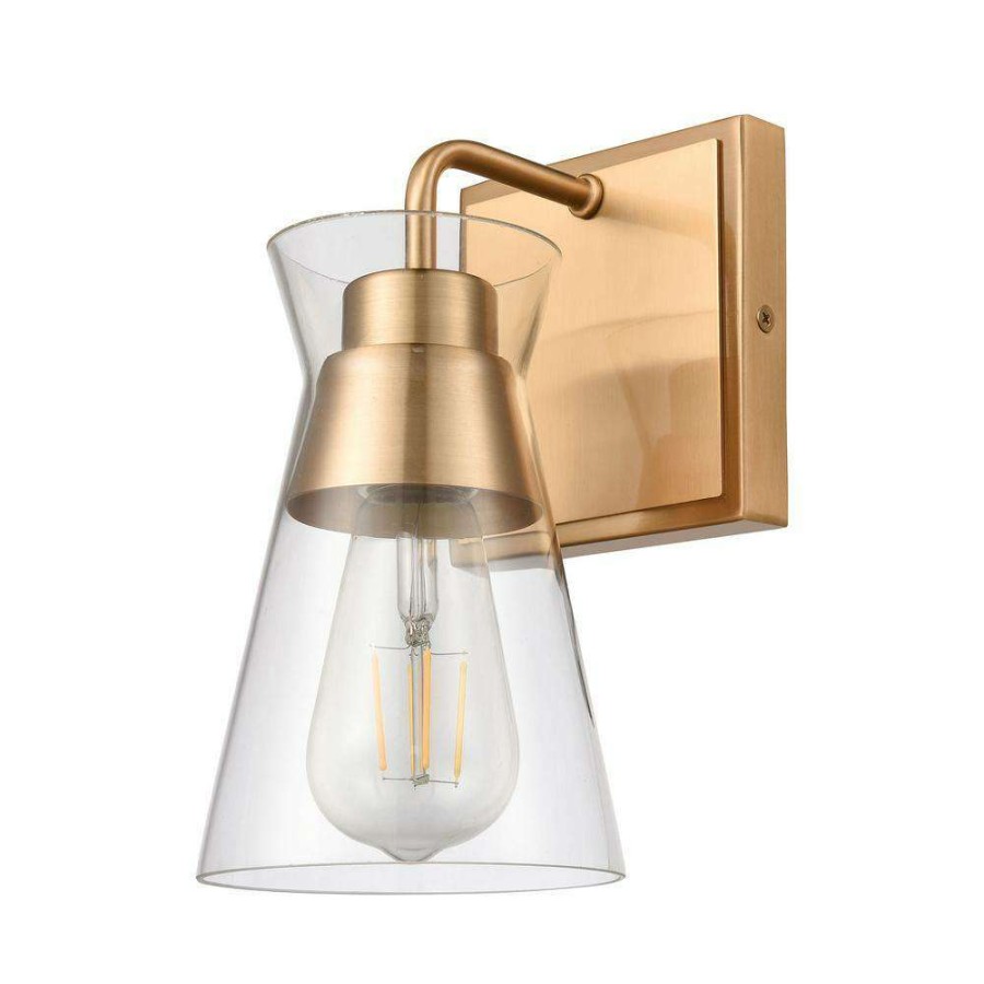 Vanity Lighting * | Brookville 5 In. 1-Light Burnished Brass Vanity Light By Titan Lighting