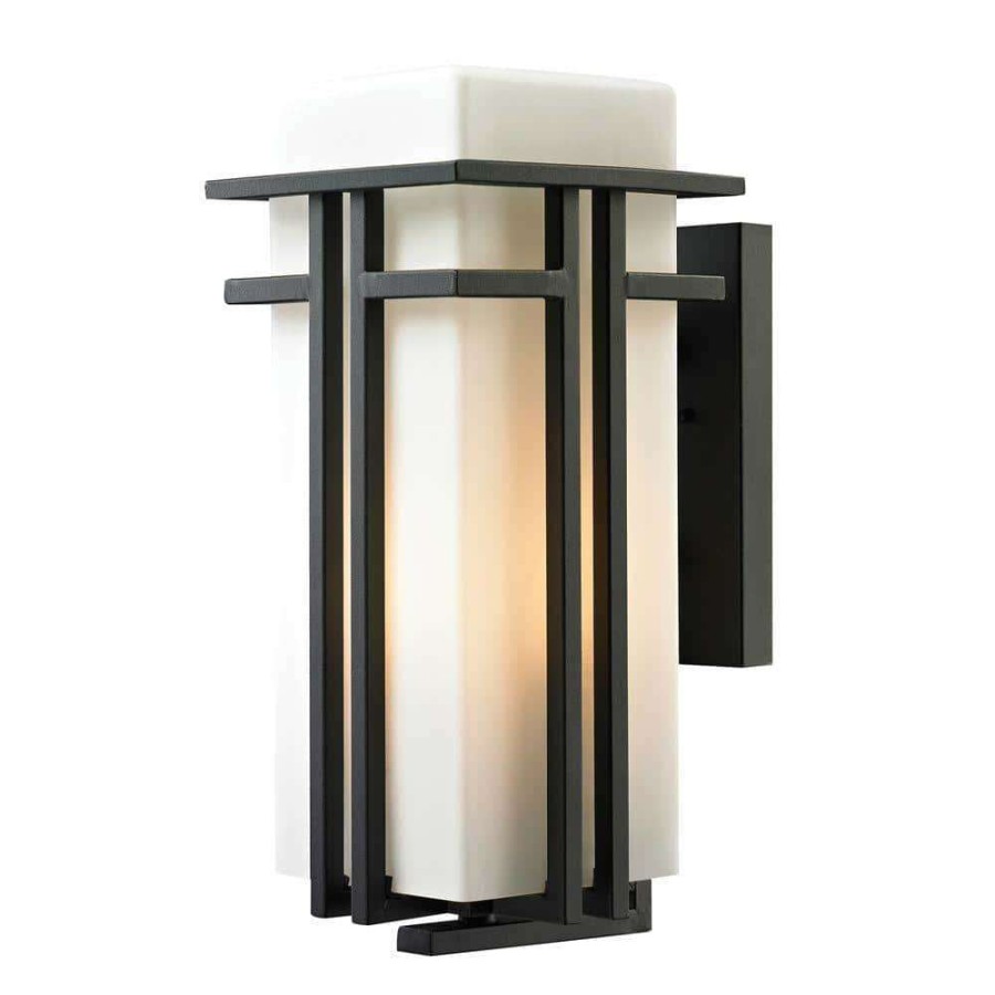 Outdoor Lighting * | Kelmscott Collection 1-Light Textured Matte Black Outdoor Sconce By Titan Lighting