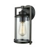 Outdoor Lighting * | Frampton 1-Light Aged Bronze With Clear Glass Outdoor Wall Mount Sconce By Titan Lighting