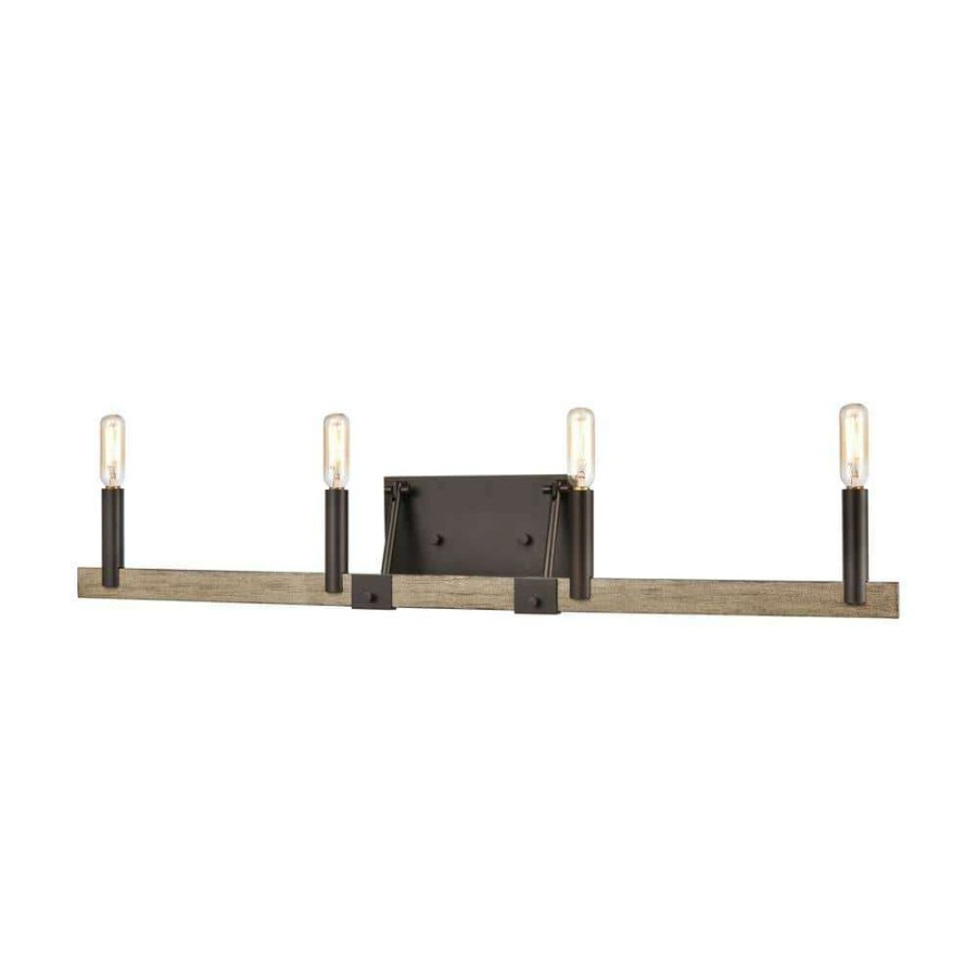 Vanity Lighting * | Transitions 32 In. 4-Light Oil Rubbed Bronze Vanity Light By Titan Lighting