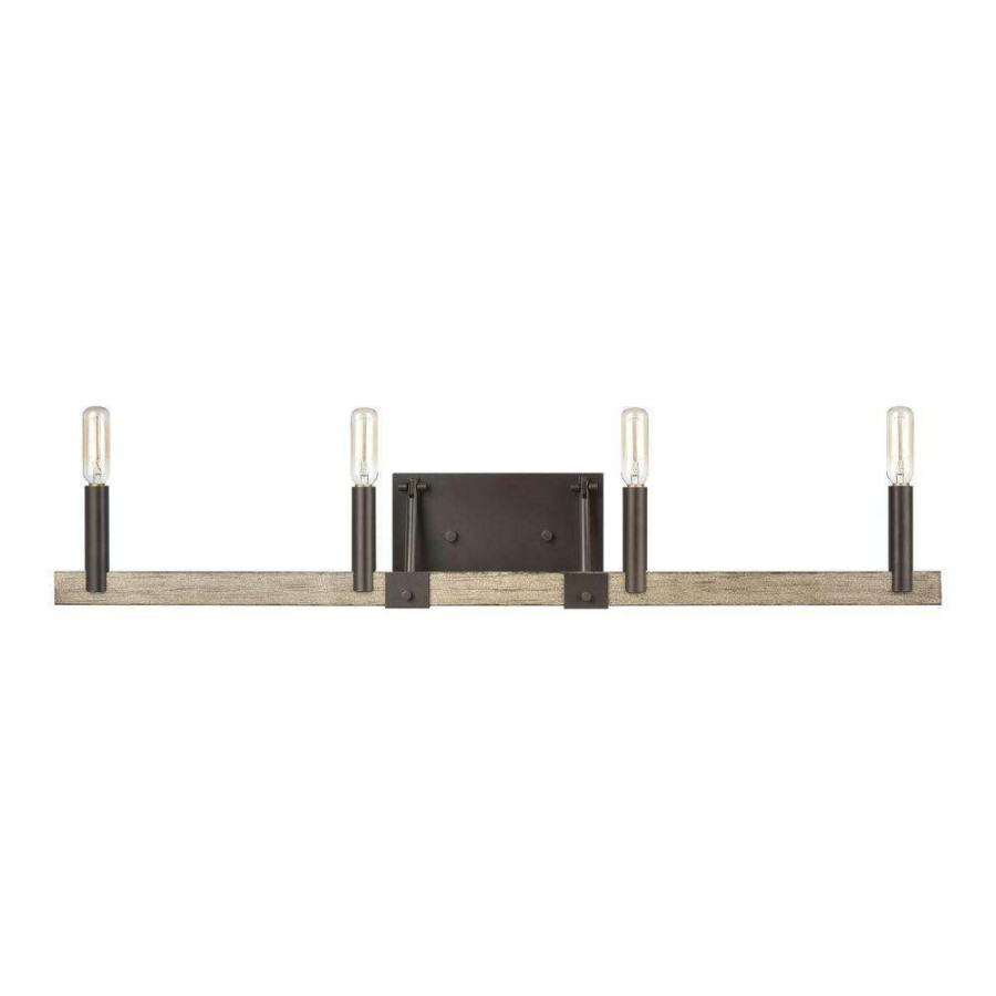 Vanity Lighting * | Transitions 32 In. 4-Light Oil Rubbed Bronze Vanity Light By Titan Lighting