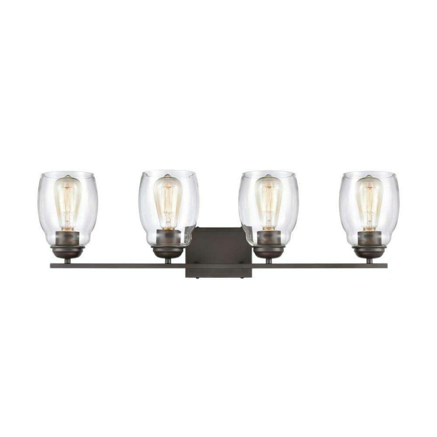 Vanity Lighting * | 30.5 In. 4 Light Oil Rubbed Bronze Vanity Light By Titan Lighting