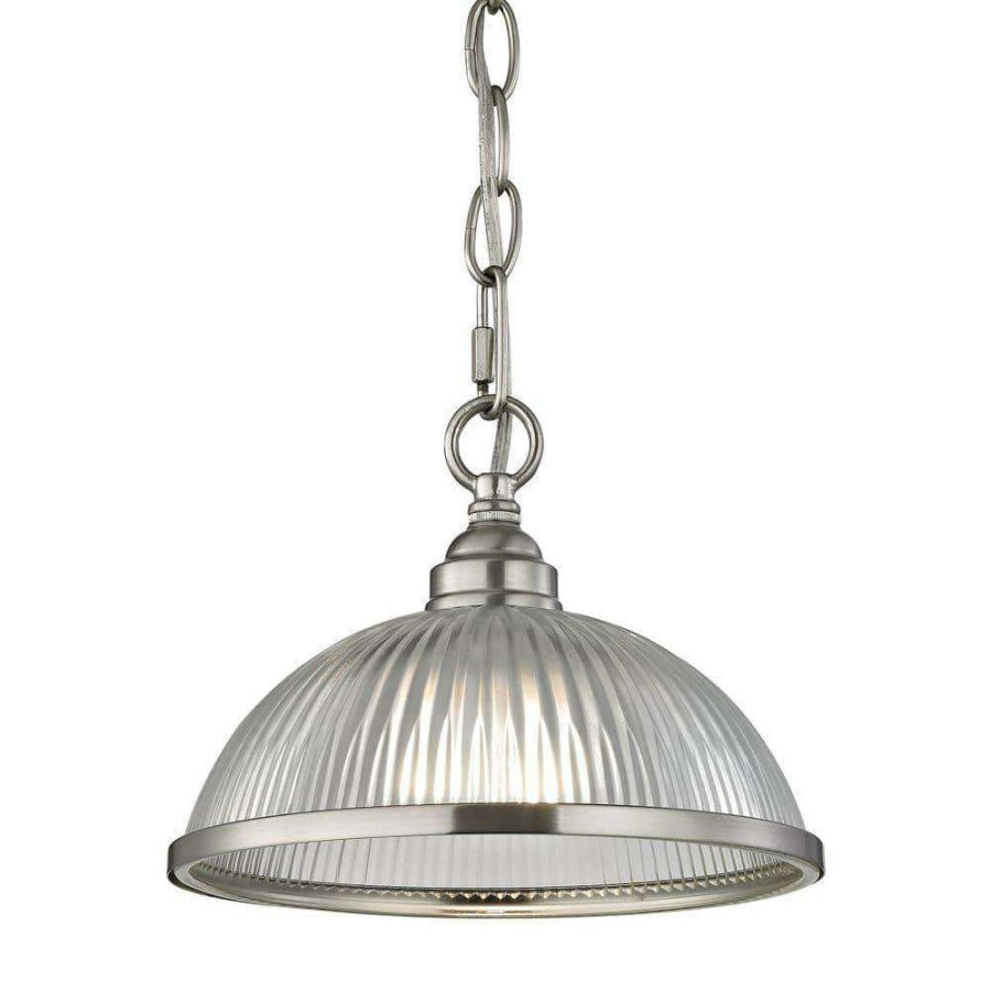 Pendant Lights * | Liberty Park 1-Light Brushed Nickel Pendant By Titan Lighting