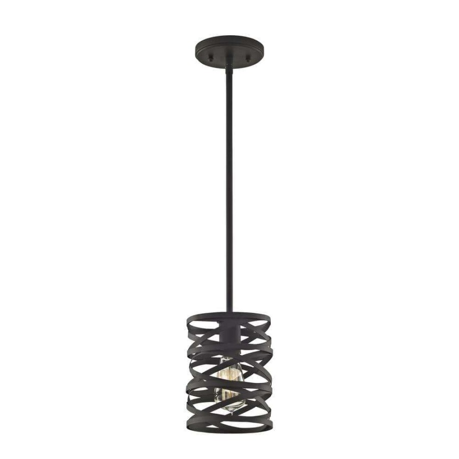 Pendant Lights * | Vorticy 1-Light Oil Rubbed Bronze Pendant By Titan Lighting