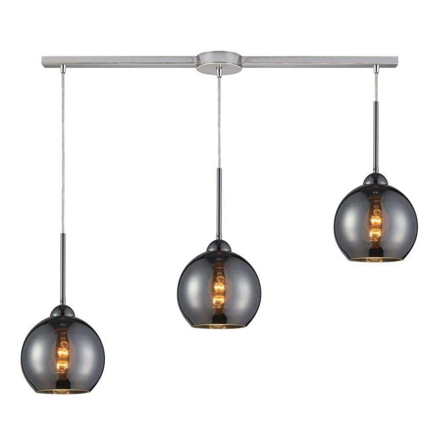 Pendant Lights * | Cassandra 3-Light Polished Chrome Ceiling Mount Pendant By Titan Lighting