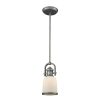 Pendant Lights * | Brooksdale 1-Light Weathered Zinc With White Glass Pendant By Titan Lighting