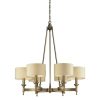 Chandeliers * | Pembroke 6-Light Antique Brass Chandelier With Light Tan Fabric Shades By Titan Lighting