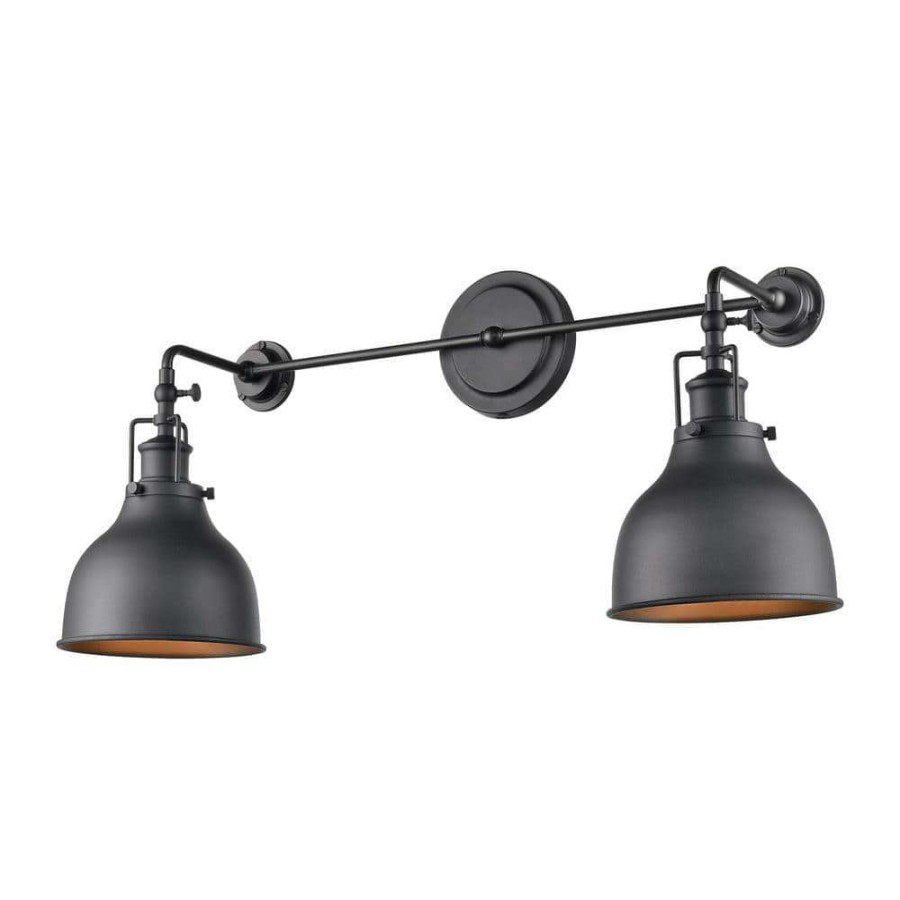 Wall Sconces * | Skillet 2 Light Matte Black Wall Sconce By Titan Lighting