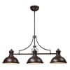 Chandeliers * | Chadwick 3-Light Oiled Bronze Island Light With Matching Metal Shades By Titan Lighting