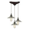 Pendant Lights * | Hamrade Collection 3-Light Oil-Rubbed Bronze Mini Pendant By Titan Lighting