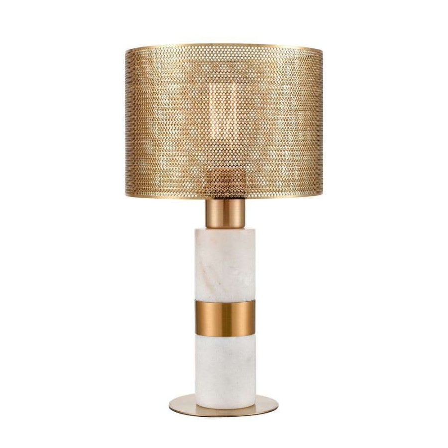 Lamps * | Sureshot 15 In. Aged Brass Table Lamp By Titan Lighting