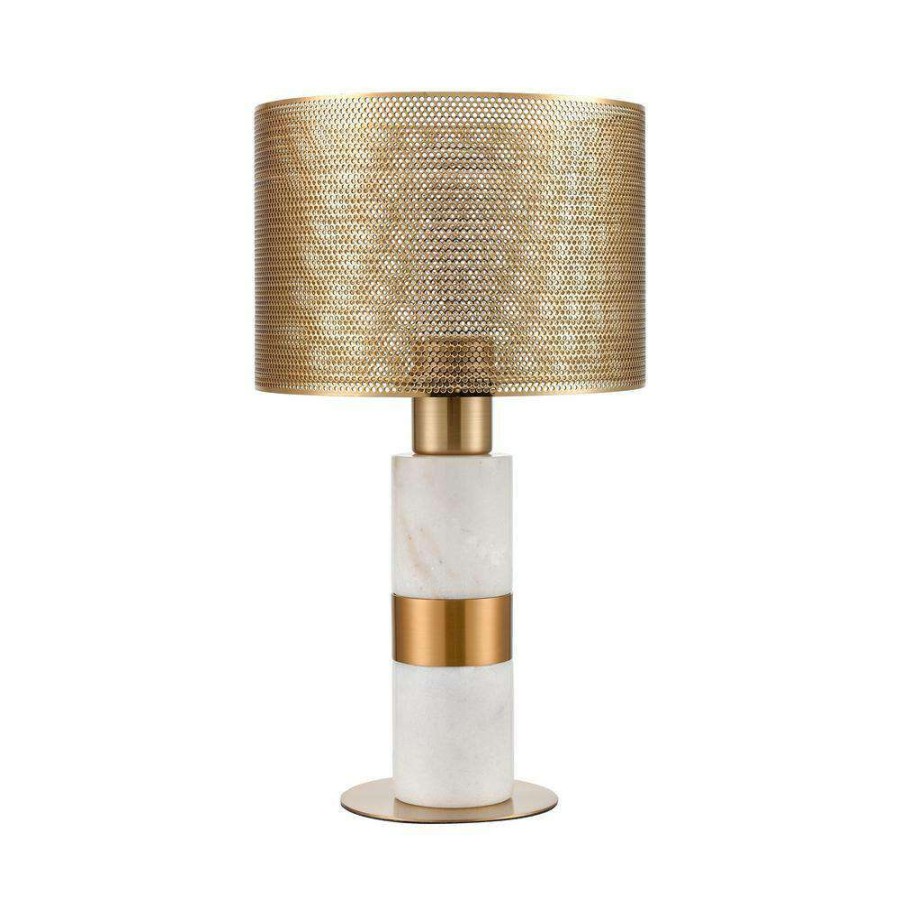 Lamps * | Sureshot 15 In. Aged Brass Table Lamp By Titan Lighting