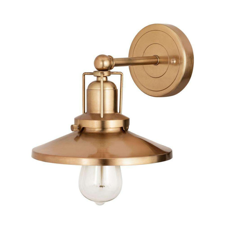 Vanity Lighting * | English Pub 8 In. 1-Light Satin Brass Vanity Light By Titan Lighting